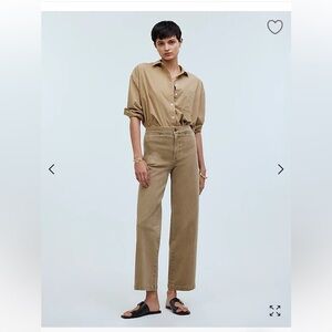 NWT Madewell’s The Emmett Wide-Leg Crop Pant: Welt Pocket - Drill Khaki Size 27